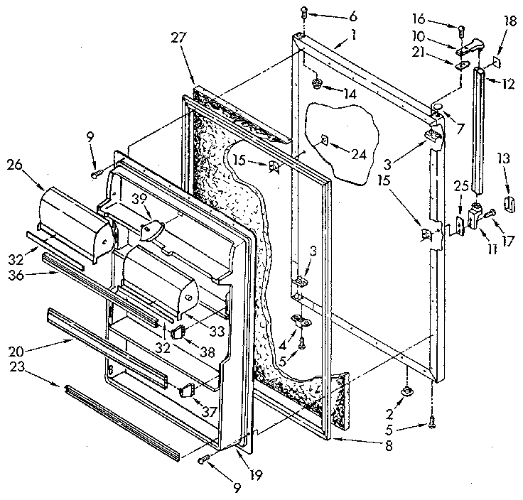 Kenmore 1069600582 refrigerator door diagram
