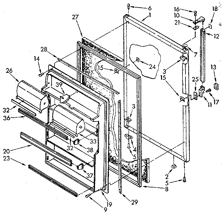 Kenmore 1069700513 refrigerator door diagram