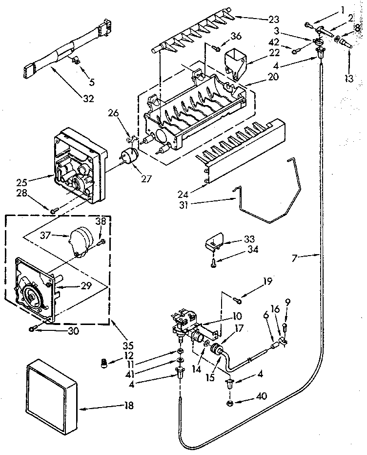 Whirlpool ED25DQXVN07 icemaker diagram