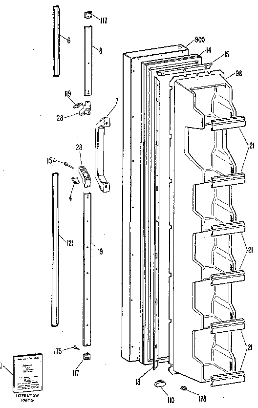 Kenmore 3639452515 freezer door diagram