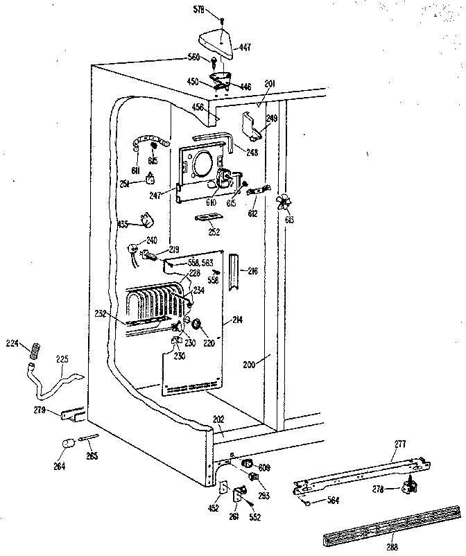 Kenmore 3639452515 freezer section diagram