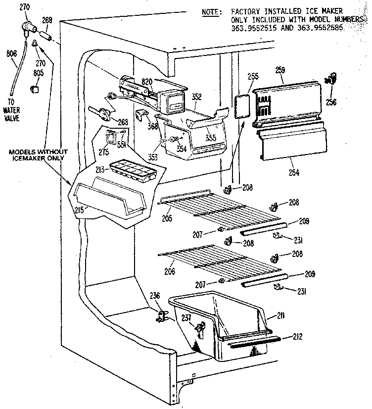 Kenmore 3639452515 freezer diagram