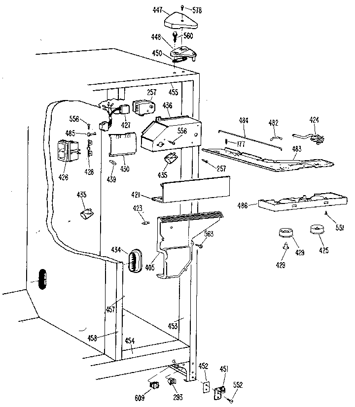 Kenmore 3639452515 fresh food section diagram
