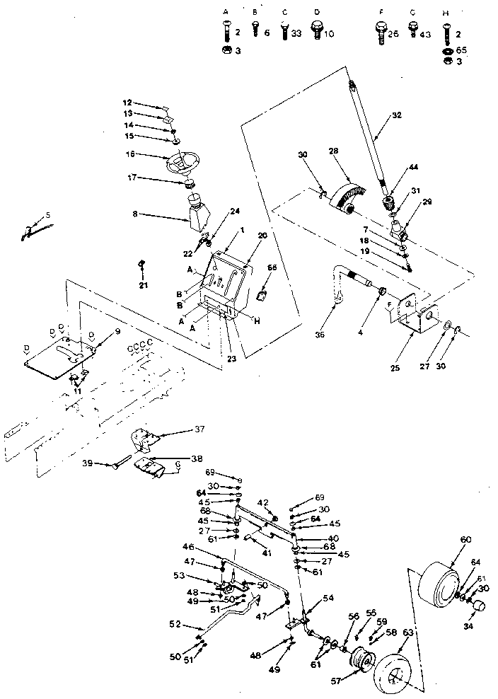 Craftsman 917254611 steering and front axle diagram