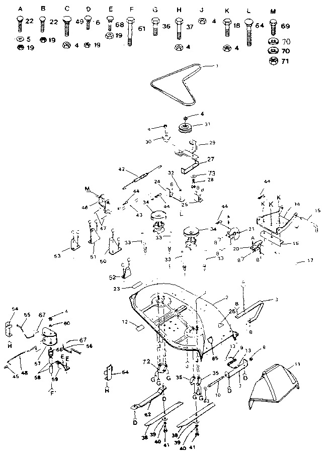 Craftsman 917254611 38" mower diagram
