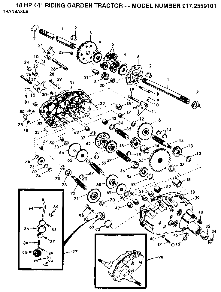 Craftsman 9172559101 transaxle diagram