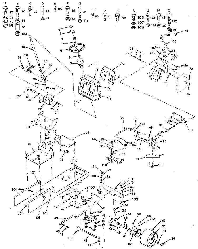 Craftsman 917254950 steering assembly diagram