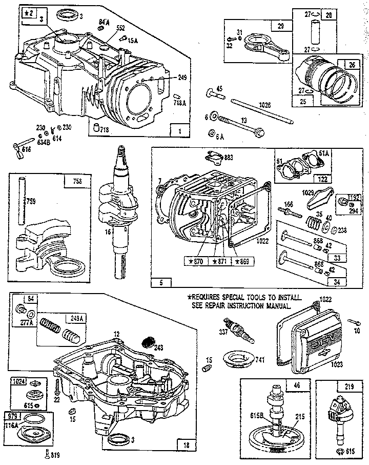 Craftsman 502254970 crankcase and cylinder assembly diagram