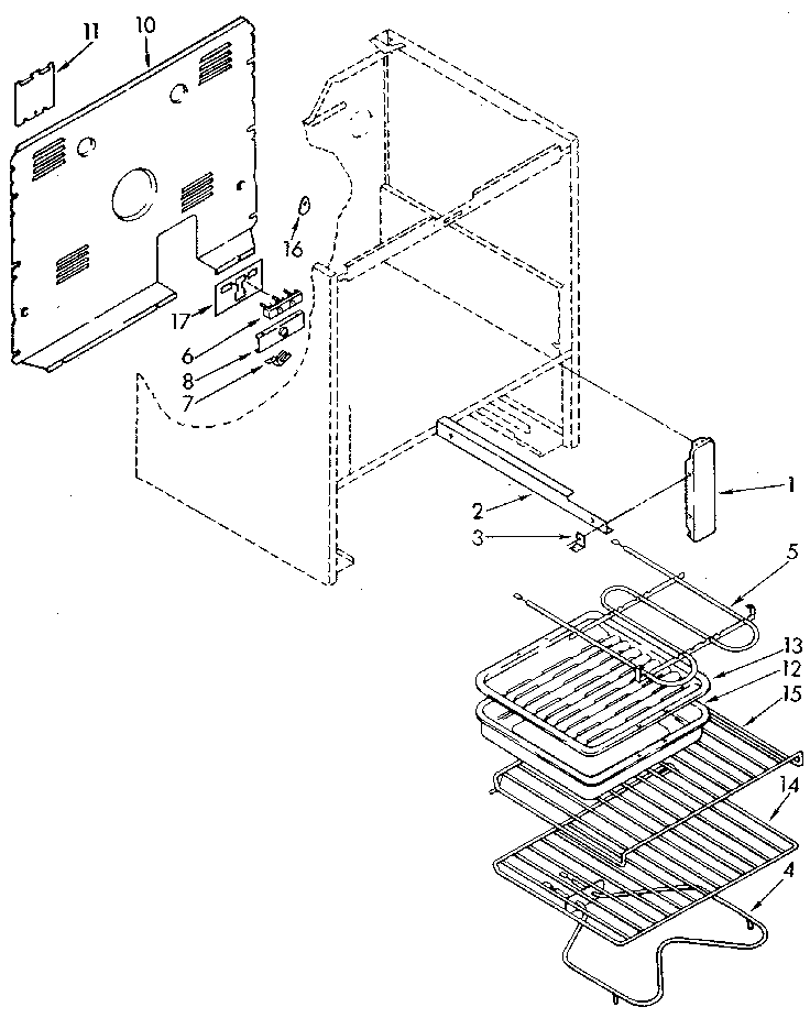 Whirlpool RF365BXWM2 oven diagram