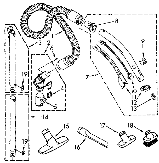 Kenmore 1163261090C hose and attachment diagram