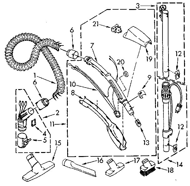 Kenmore 1163279090C hose and attachment diagram