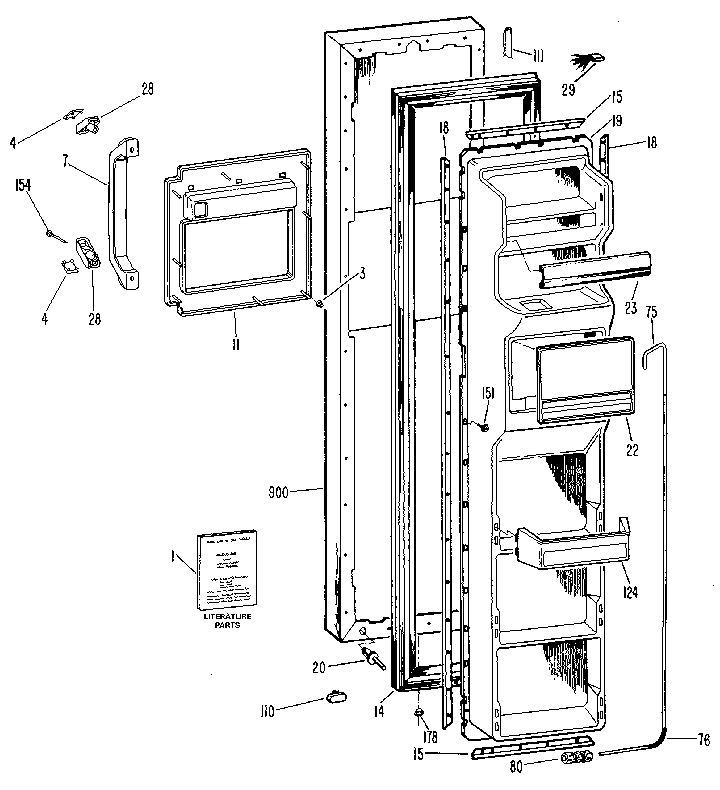 Kenmore 3639517985 freezer door diagram
