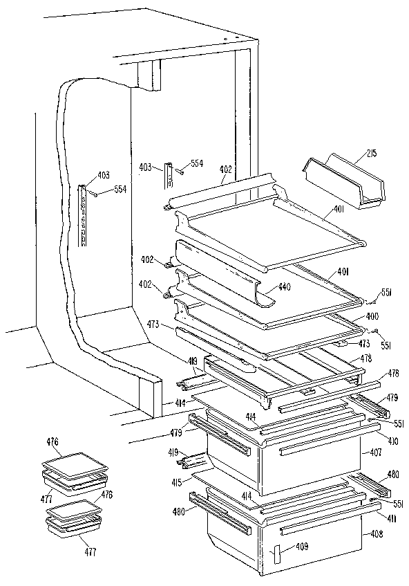 Kenmore 3639517985 fresh food section diagram