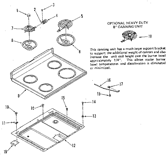 Kenmore 9119328710 main top section diagram
