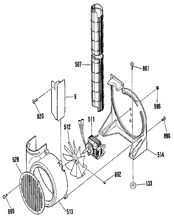 Kenmore 9114678891 blower section diagram