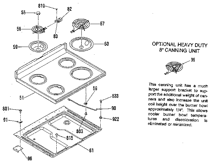 Sears 9119119181 main top section diagram