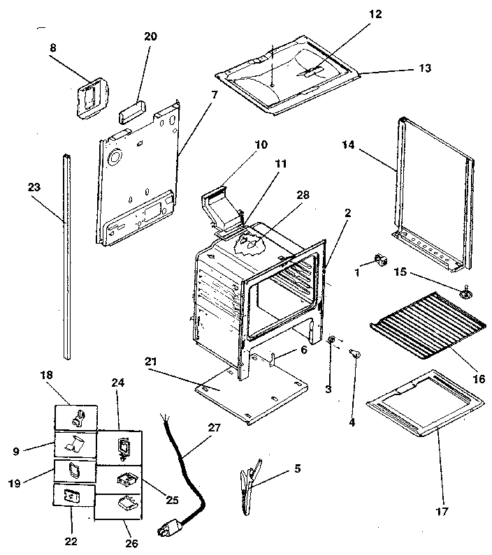 Kenmore 7917839090 basic body diagram