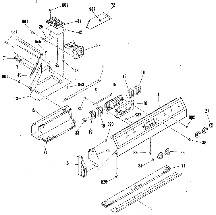 Kenmore 911455881B control section diagram