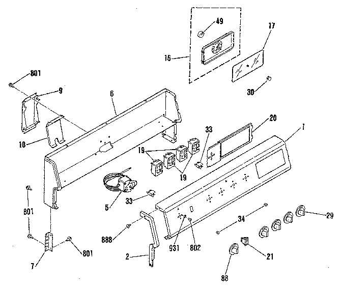 Kenmore 9119149181 backguard section diagram