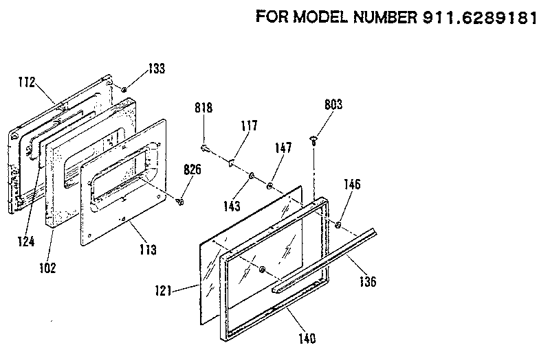 Kenmore 9119149181 door diagram