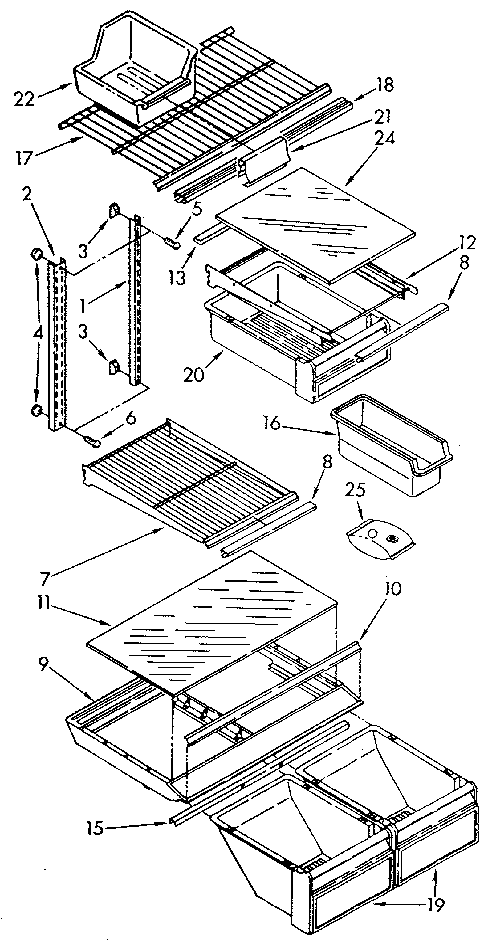 Kenmore 1068758581 shelf diagram