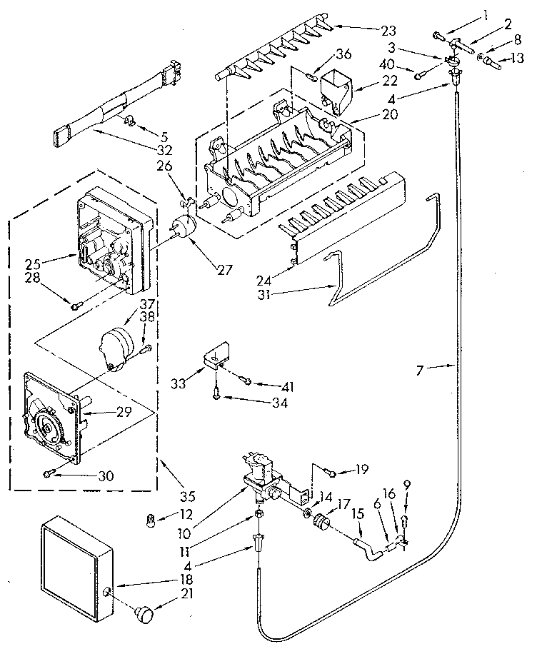 Kenmore 1068758581 icemaker diagram