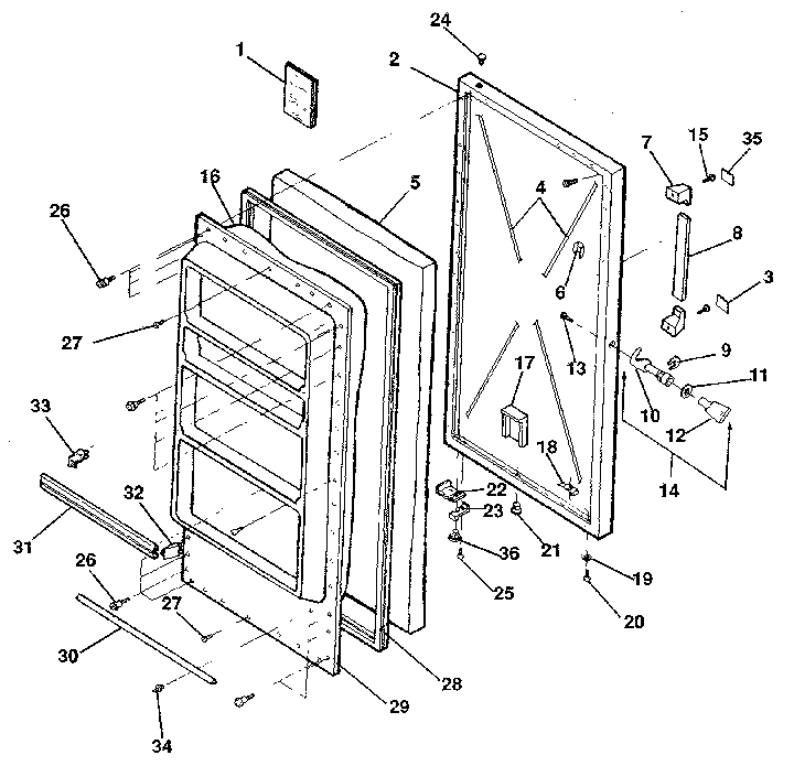 Kenmore 2539203211 door diagram