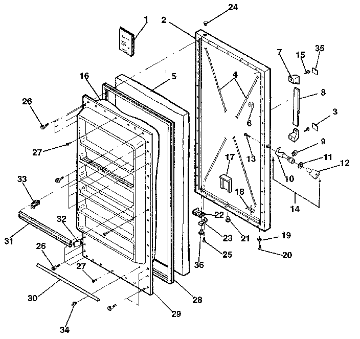 Kenmore 2539206381 door diagram
