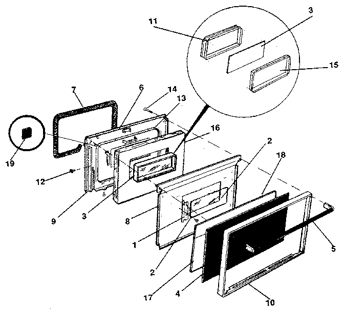 Kenmore 7917859090 oven door diagram