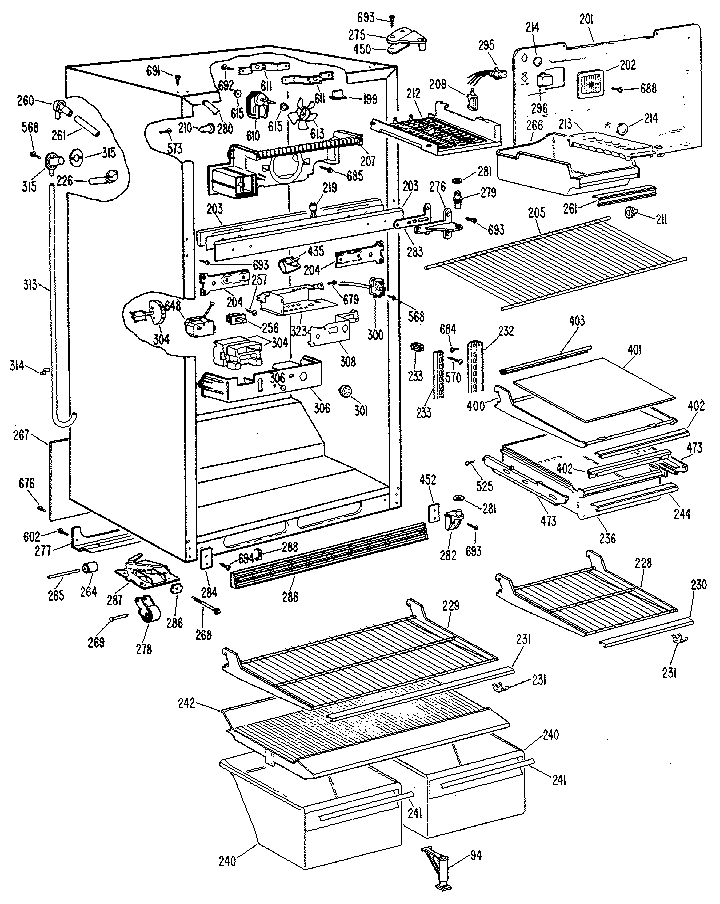 GE TBX18BLT cabinet diagram
