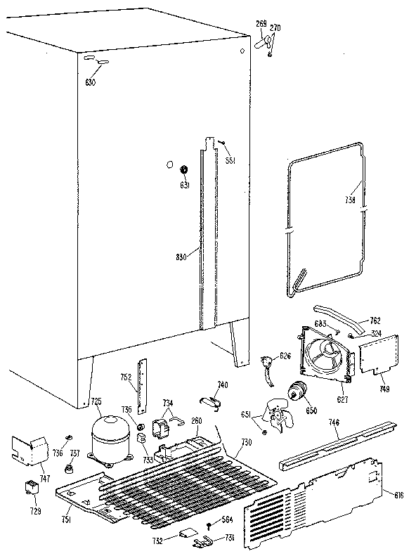 GE TFX20PLL unit parts diagram