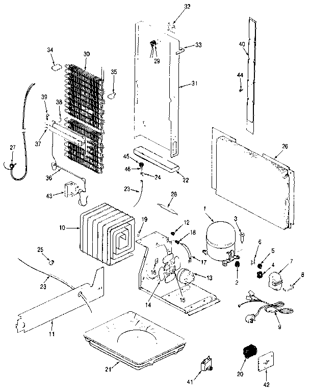 Jenn-Air JRS226B/MAQ21A unit compartment & system diagram