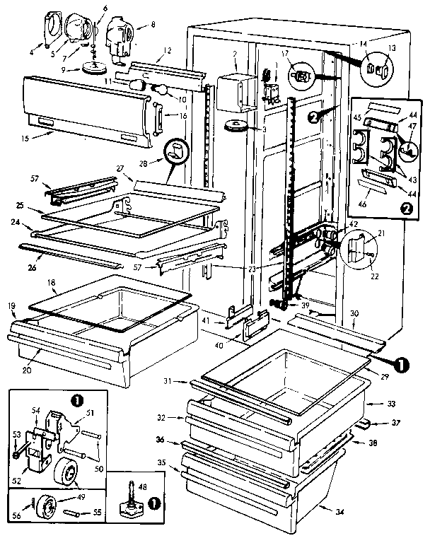 Jenn-Air JRS226B/MAQ21A fresh food compartment diagram