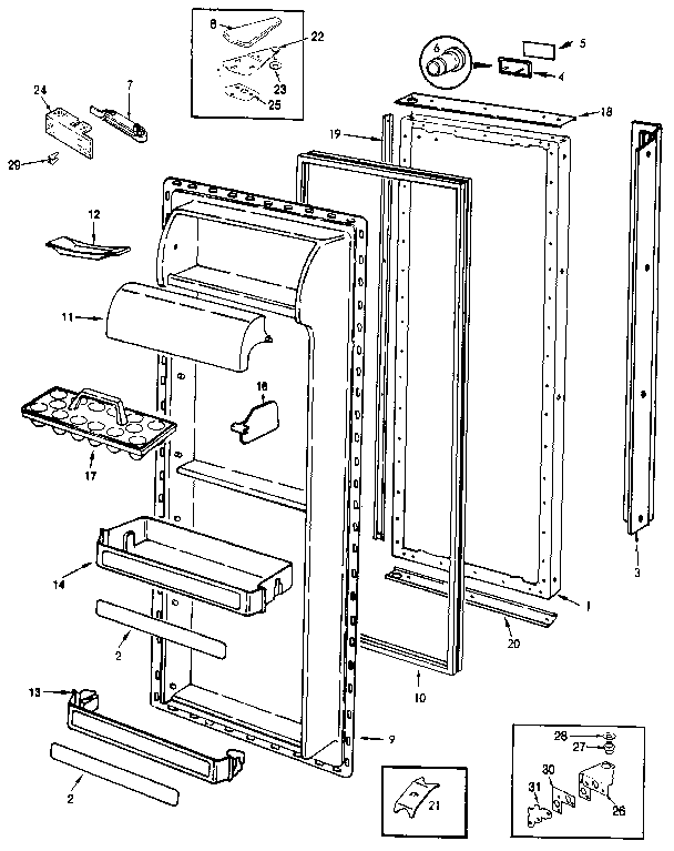 Jenn-Air JRS226B/MAQ21A fresh food door diagram