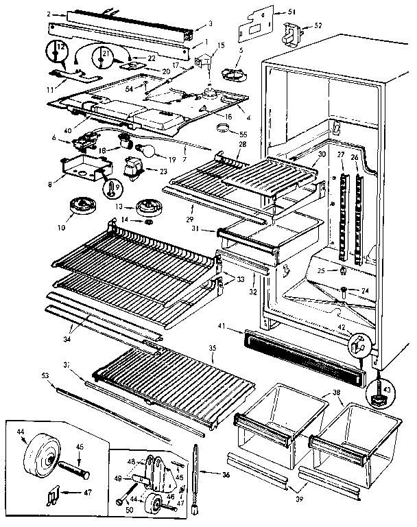 Jenn-Air JRT152B/MAJ01B fresh food compartment diagram