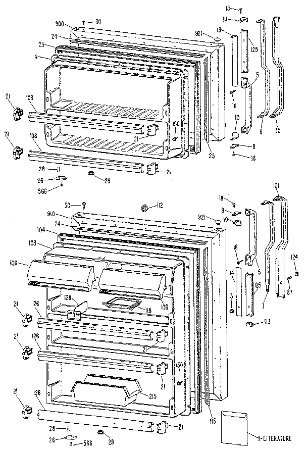 GE TBX24ZLM door diagram