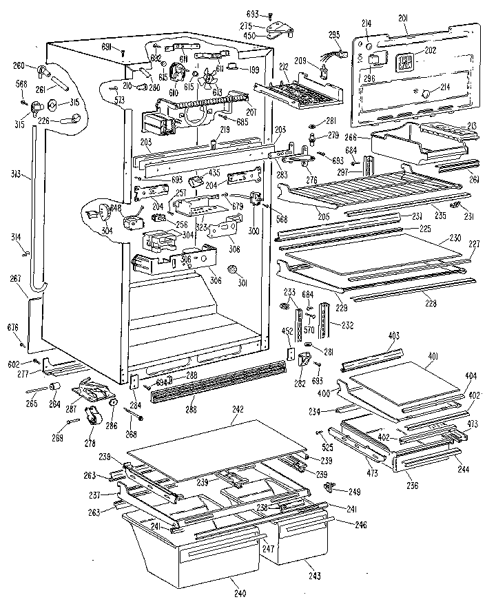 GE TBX24ZLM cabinet diagram