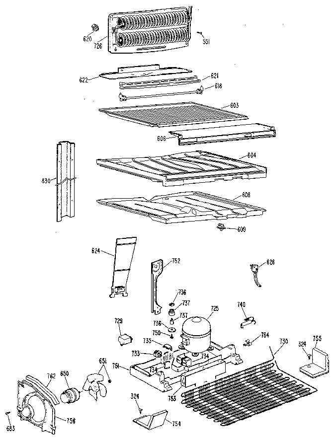GE TBX24ZLM unit parts diagram