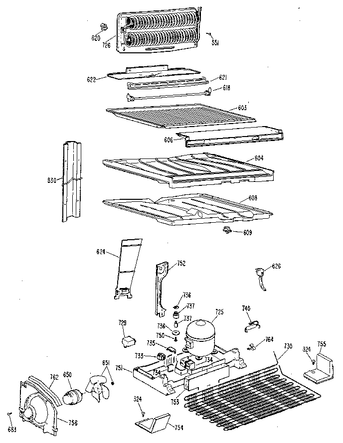 GE TBX25ZMR unit parts diagram