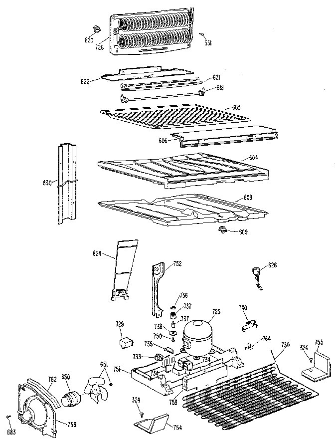 GE TBX25ZNM unit parts diagram