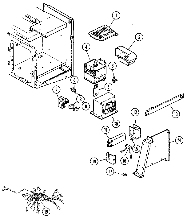 Jenn-Air M406 internal controls diagram