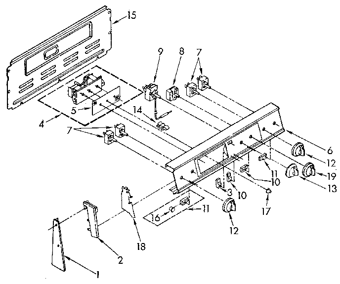 Whirlpool RF365BXWN1 control panel diagram