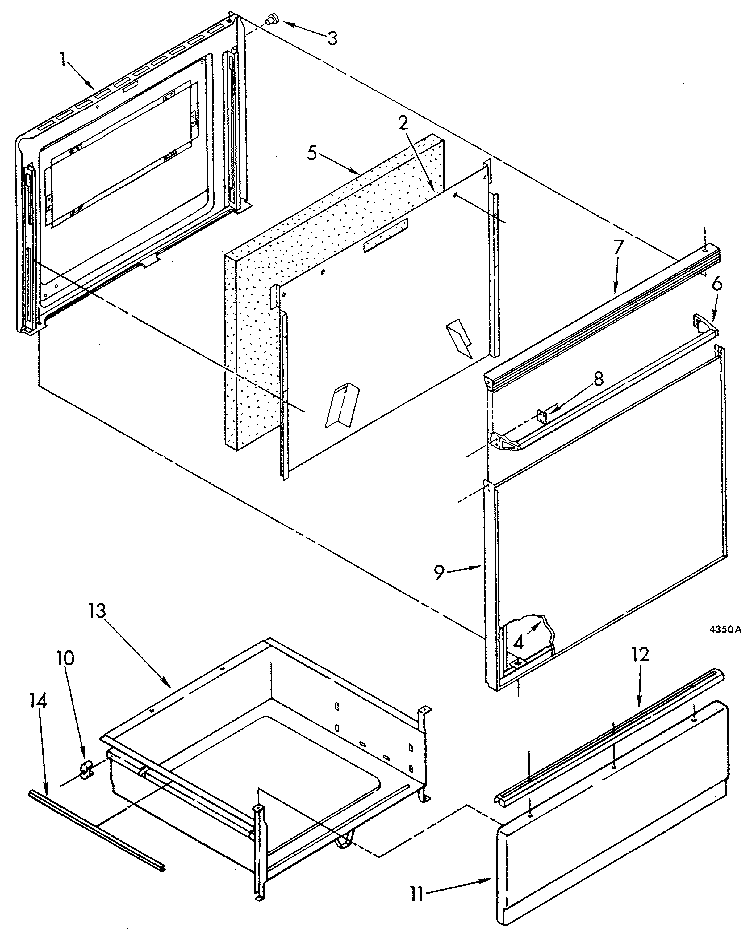 Whirlpool RF365BXWN1 door and drawer diagram