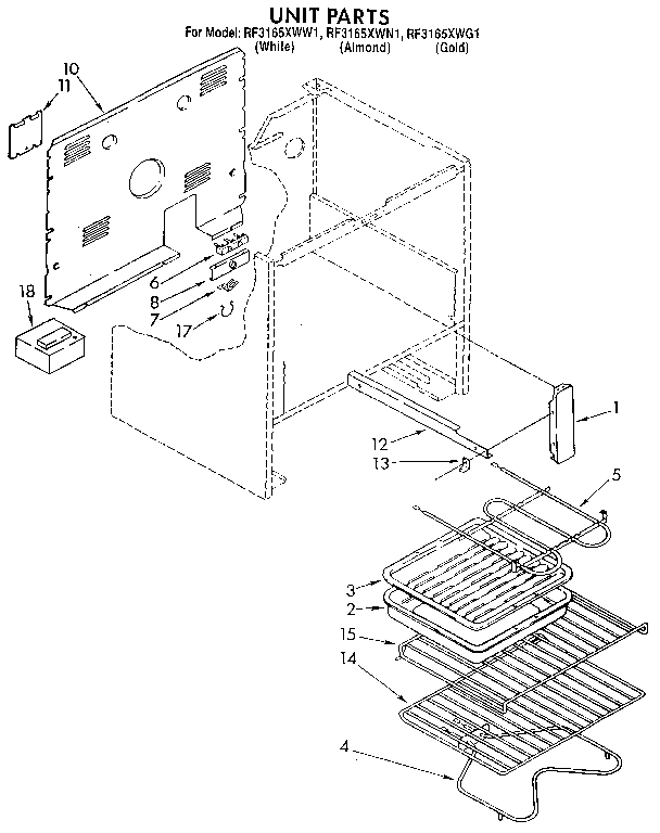 Whirlpool RF3165XWN1 unit diagram