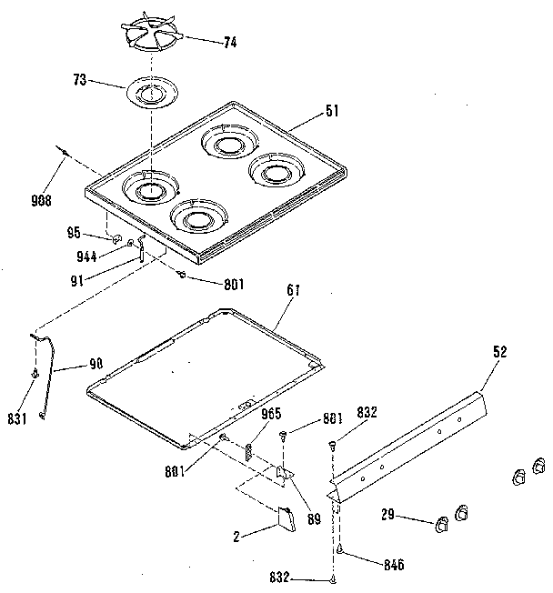 Kenmore 9117199181 main top section diagram