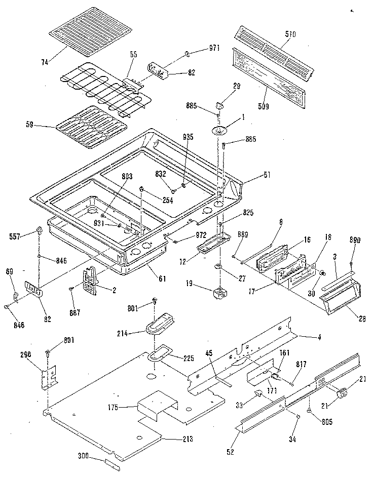 Kenmore 9114698816 main top section diagram