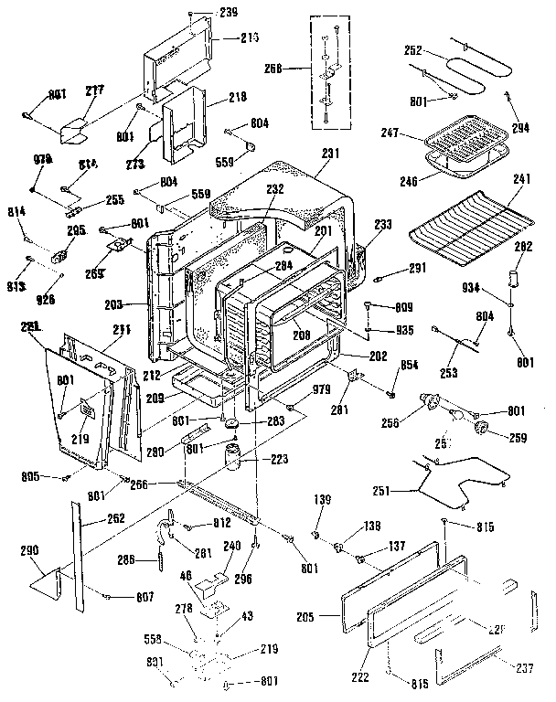 Kenmore 9114698816 oven body section diagram