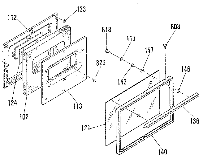 Kenmore 9114628812 oven door diagram