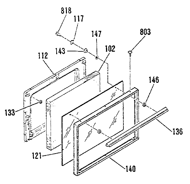 Kenmore 9114628812 chrome/black glass diagram