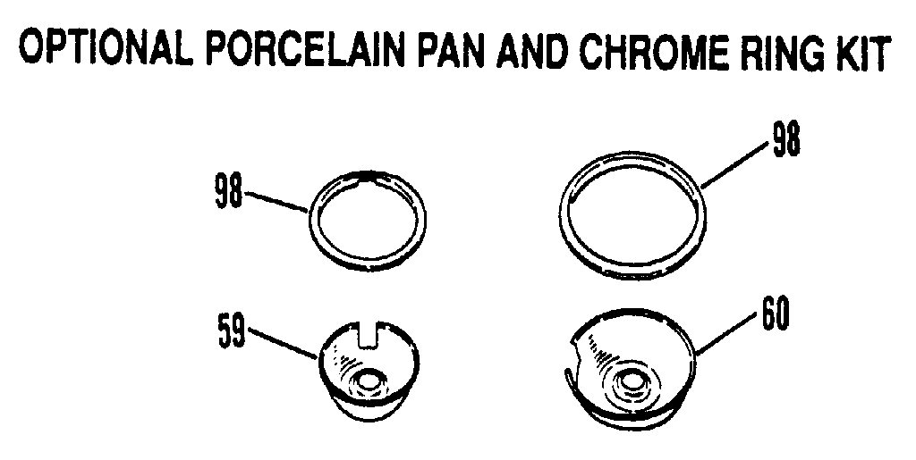 Kenmore 9114658815 porcelain pan/crome ring kit diagram
